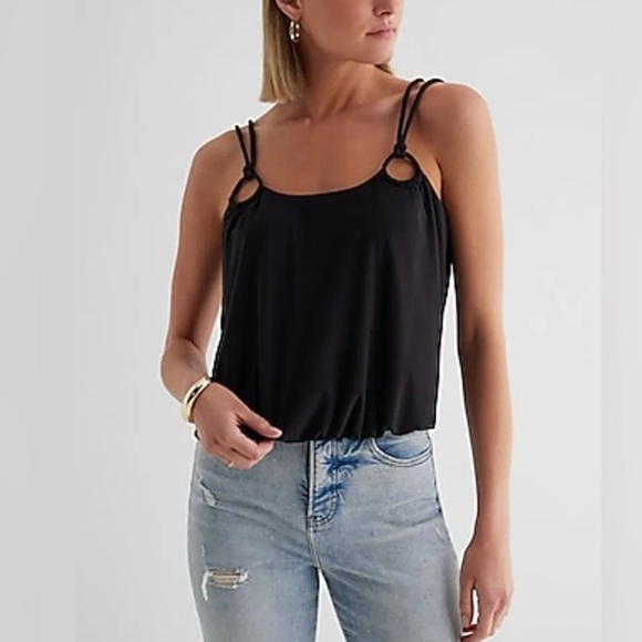 EXPRESS Skimming Scoop Neck Double Strap Loop Tank - Picture 1 of 7
